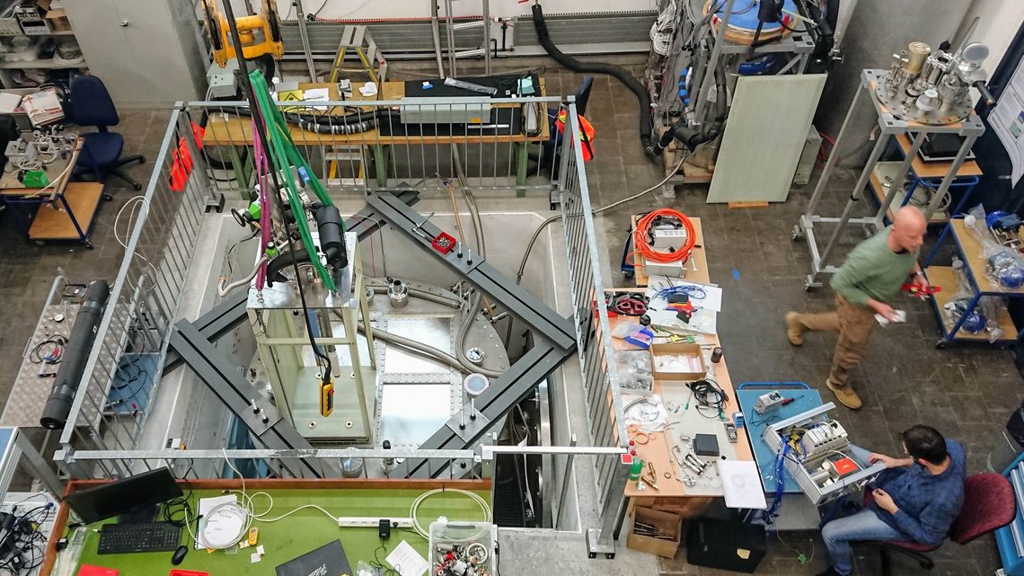 View from above of the ArgonCube testing facility