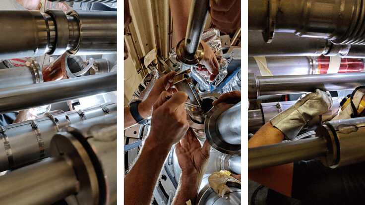 Images of the LHC under repair